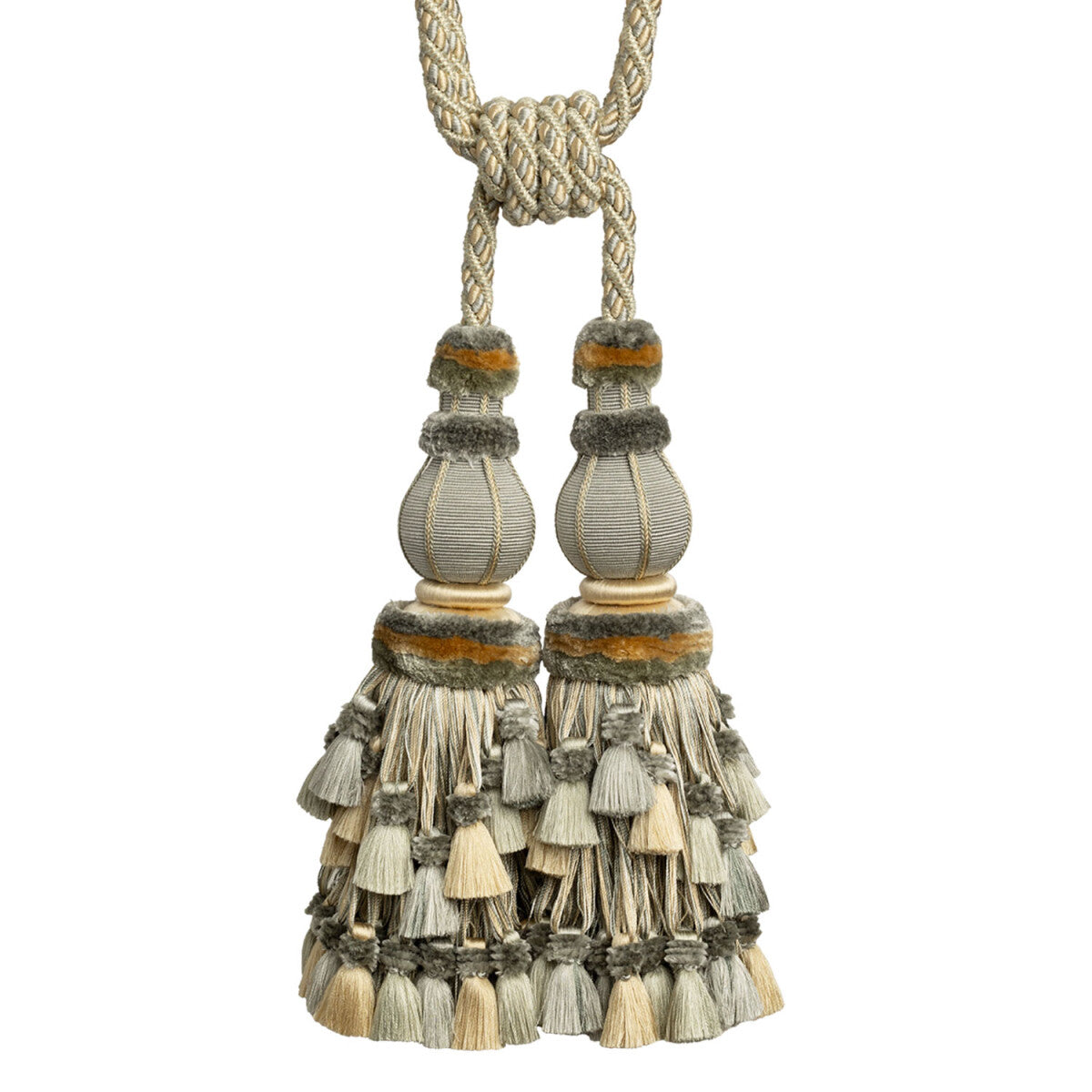 Bagatelle Double Tassel Tieback by Samuel & Sons in Dewdrop, TT-60855-05, swatch
