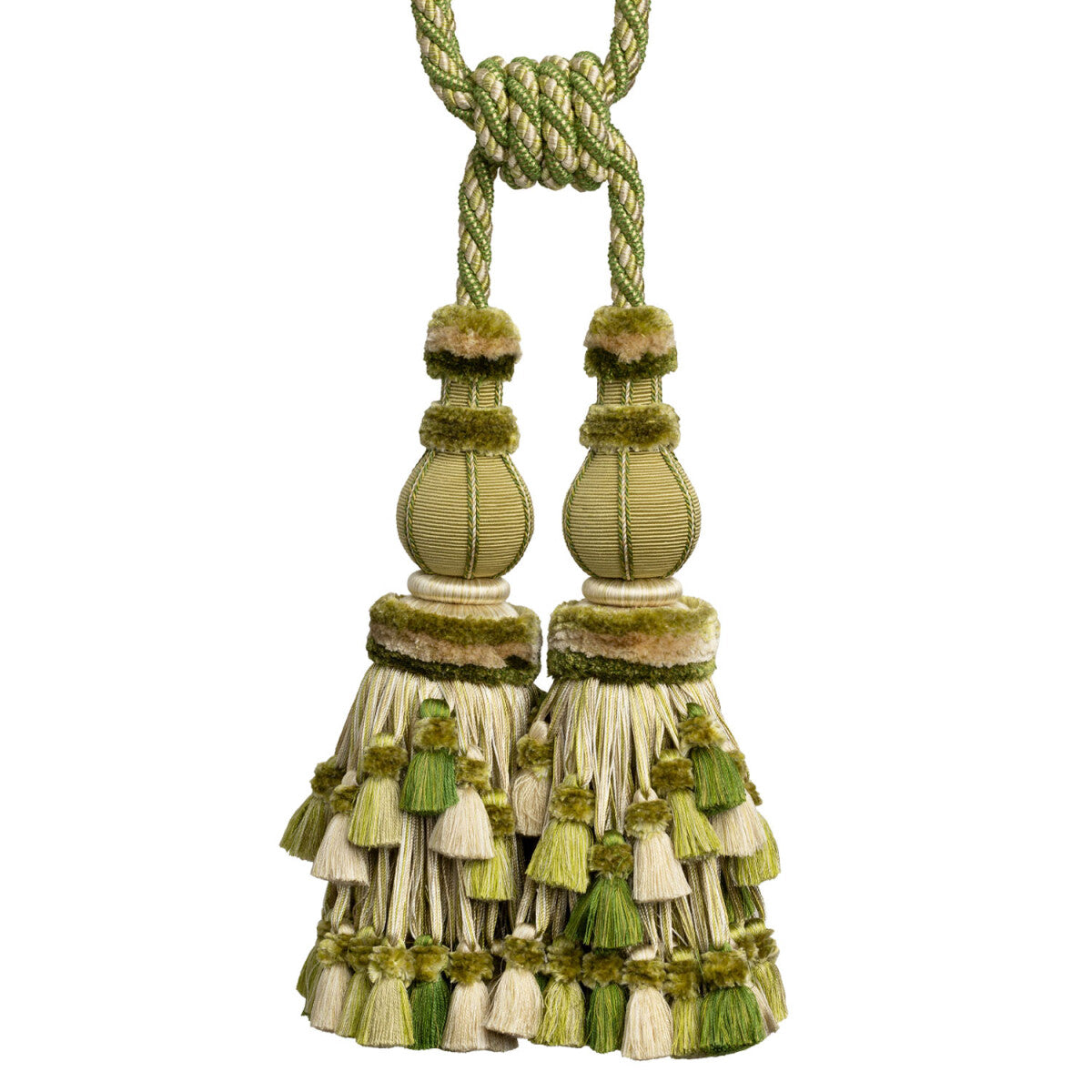 Bagatelle Double Tassel Tieback by Samuel & Sons in Fern, TT-60855-08, swatch