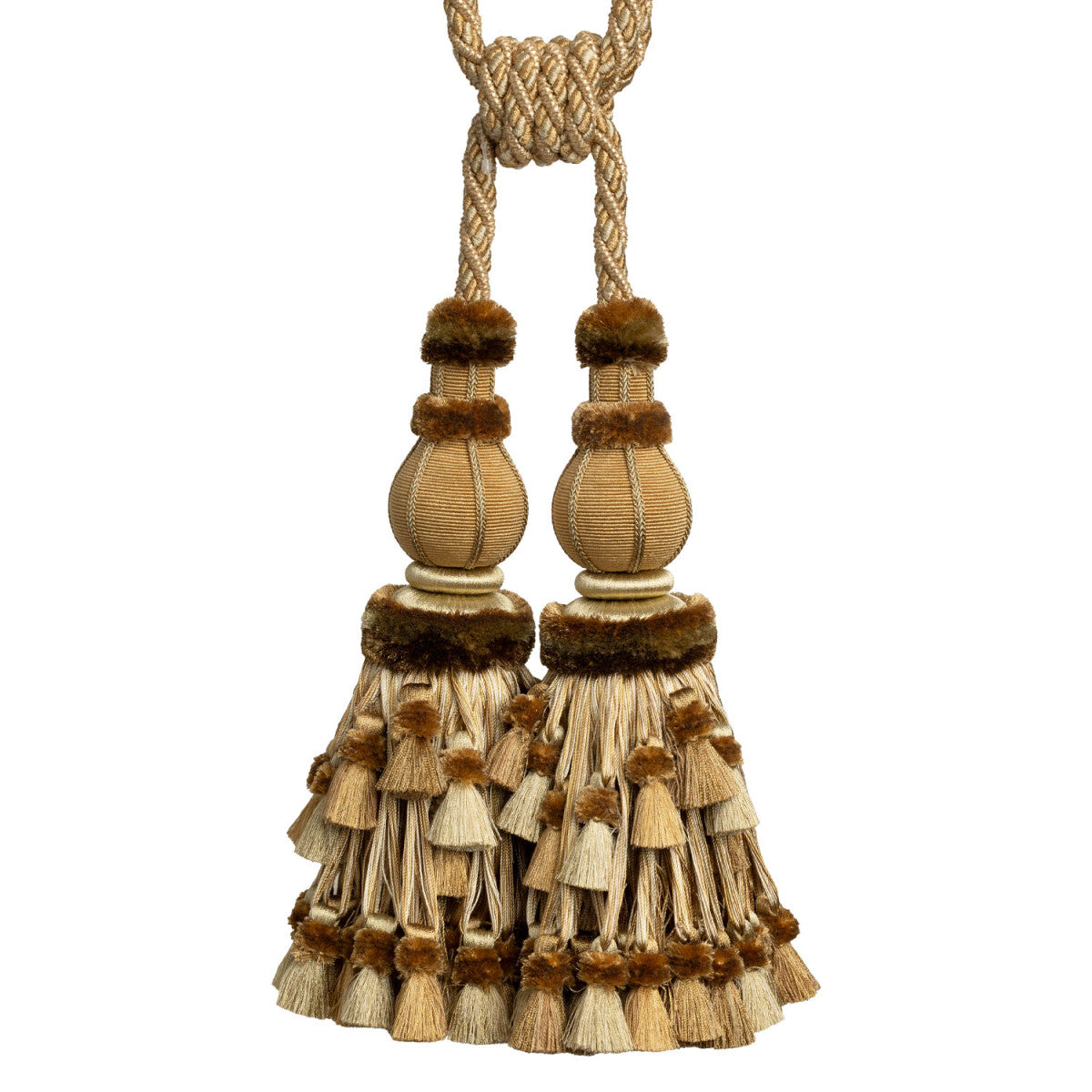 Bagatelle Double Tassel Tieback by Samuel & Sons in Gilded Gold, TT-60855-09, swatch