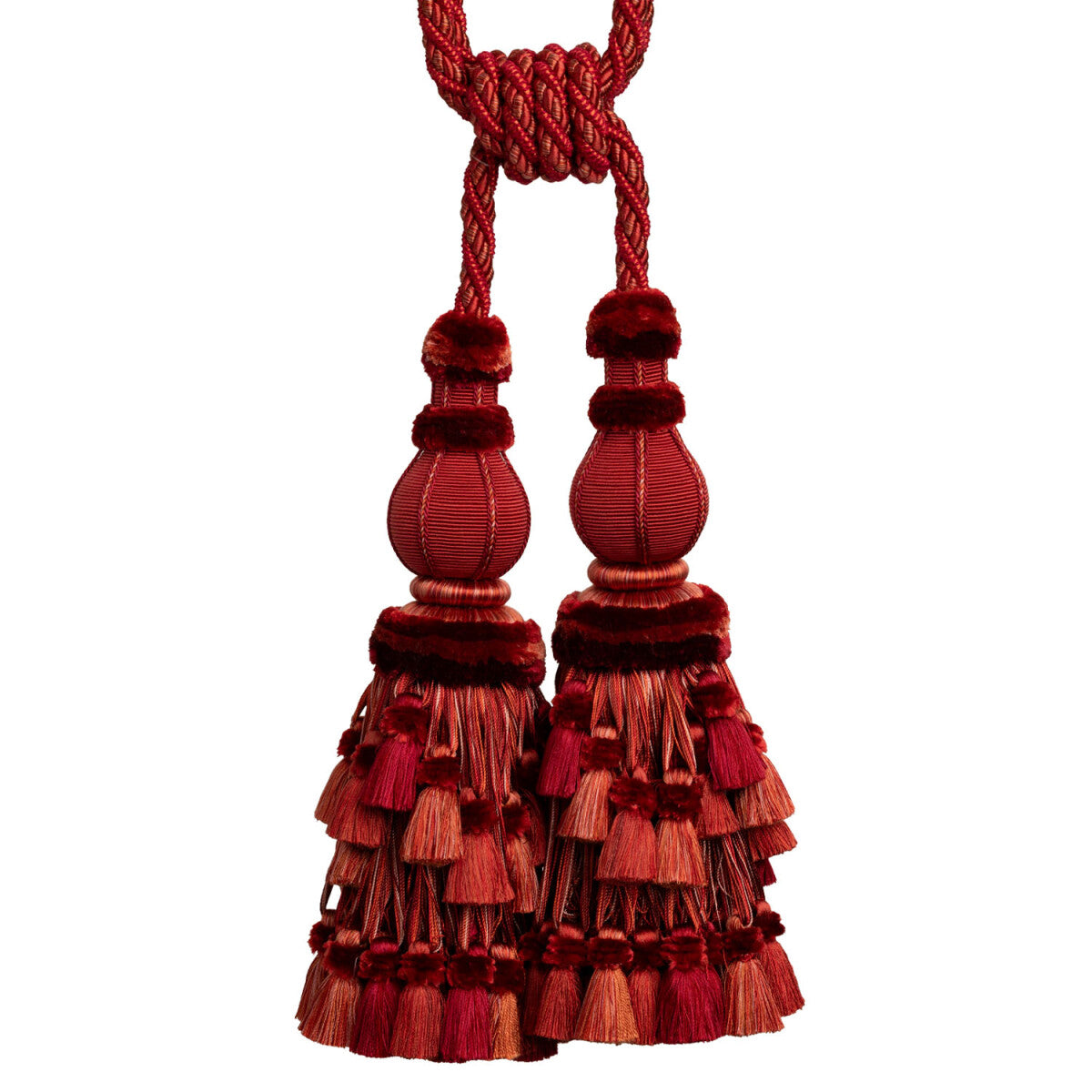 Bagatelle Double Tassel Tieback by Samuel & Sons in Scarlet Rose, TT-60855-10, swatch