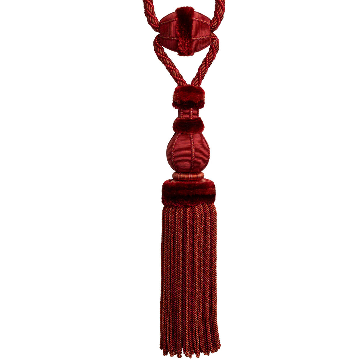 Bagatelle Single Tassel Tieback by Samuel & Sons in Scarlet Rose