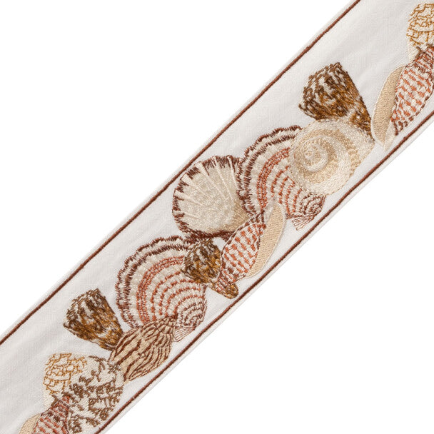 Corsica Seashell Border Trim by Samuel & Sons in Coral