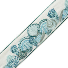 Corsica Seashell Border Trim by Samuel & Sons in Aquamarine