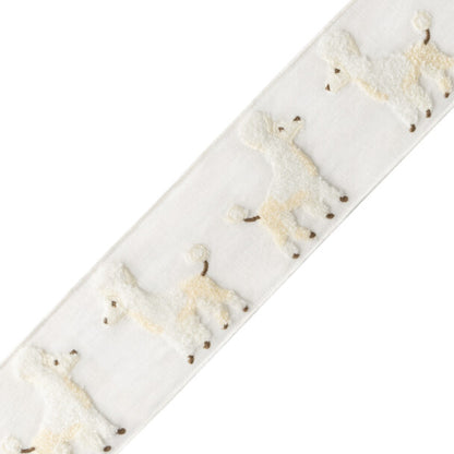 Poodle Bouclé Border Trim by Samuel & Sons in Cream