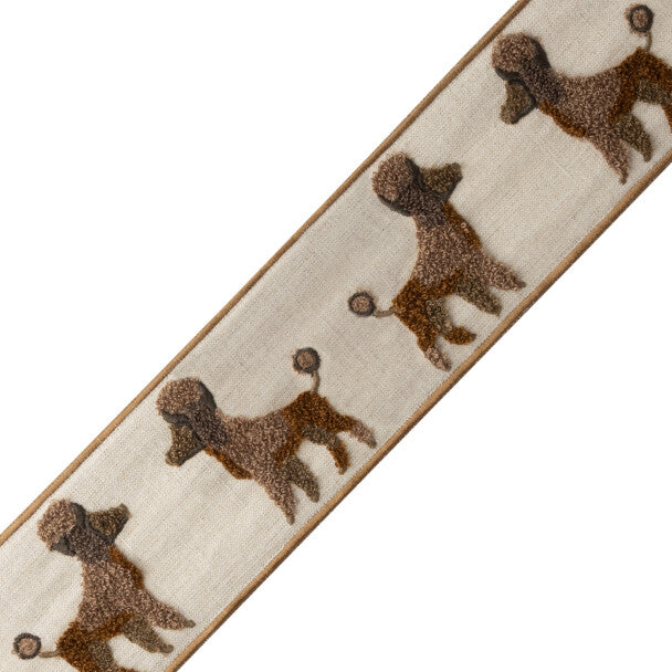 Poodle Bouclé Border Trim by Samuel & Sons in Brown