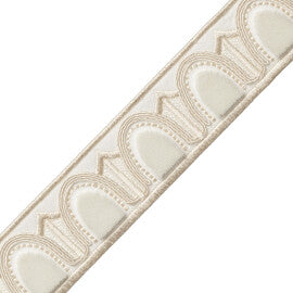 Dorian Velvet Border Trim by Samuel & Sons in Snow