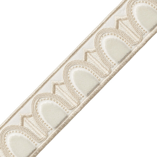 Dorian Velvet Border Trim by Samuel & Sons in Snow