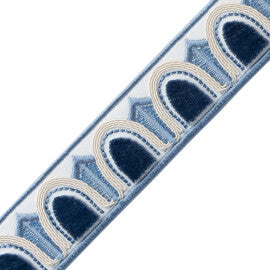 Dorian Velvet Border Trim by Samuel & Sons in Azure