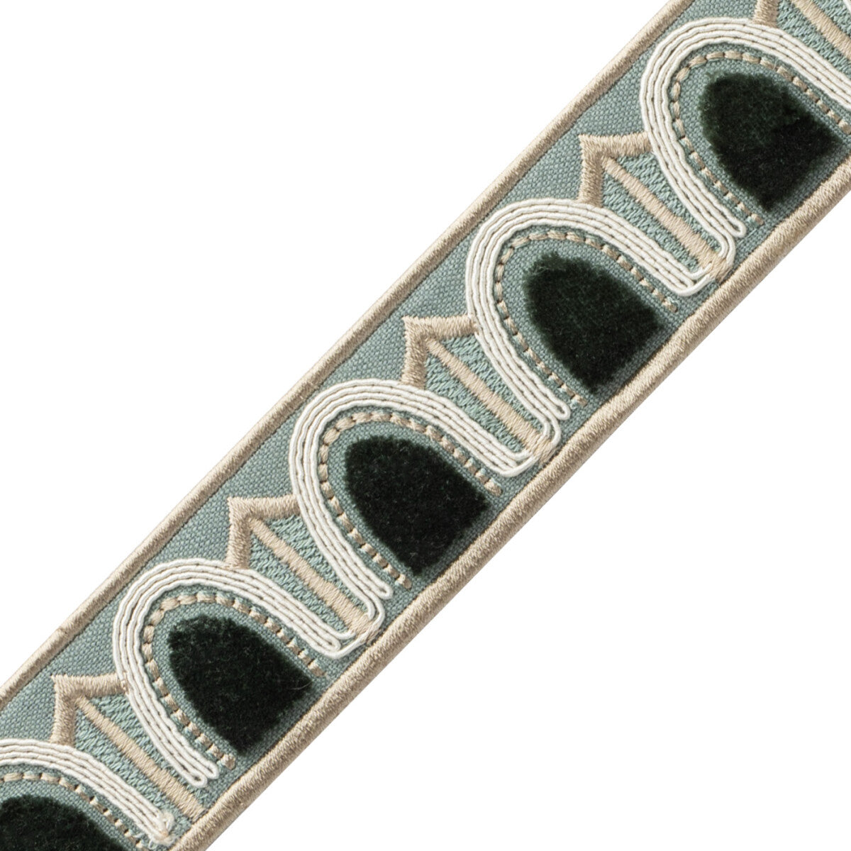 Dorian Velvet Border Trim by Samuel & Sons in Mineral