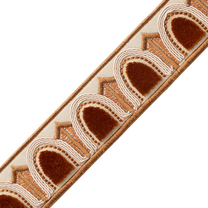 Dorian Velvet Border Trim by Samuel & Sons in Copper