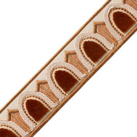 Dorian Velvet Border Trim by Samuel & Sons in Copper