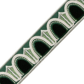 Dorian Velvet Border Trim by Samuel & Sons in Evergreen