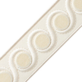 Isadora Velvet Border Trim by Samuel & Sons in Pearl