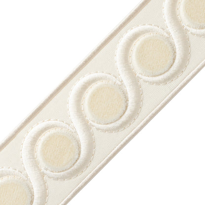 Isadora Velvet Border Trim by Samuel & Sons in Pearl