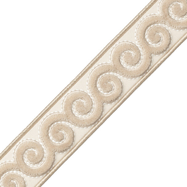 Linora Velvet Border Trim by Samuel & Sons in Marble