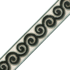 Linora Velvet Border Trim by Samuel & Sons in Juniper