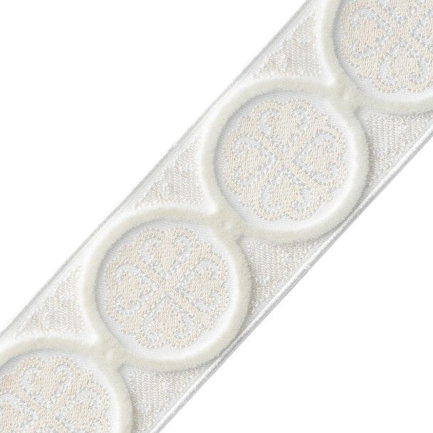 Paloma Velvet Border Trim by Samuel & Sons in Snow