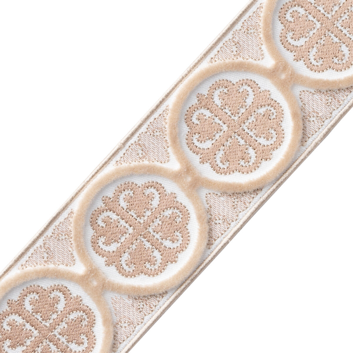 Paloma Velvet Border Trim by Samuel & Sons in Blush