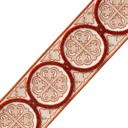 Paloma Velvet Border Trim by Samuel & Sons in Coral