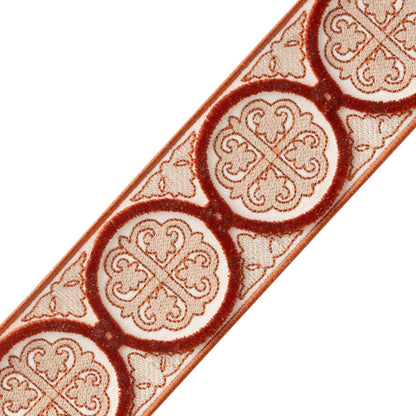 Paloma Velvet Border Trim by Samuel & Sons in Coral