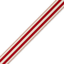 Mds 1" (26 Mm) Stripe Border Trim by Samuel & Sons in Red