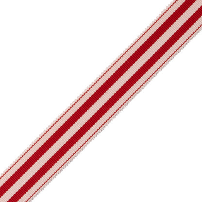 Mds 1" (26 Mm) Stripe Border Trim by Samuel & Sons in Poppy