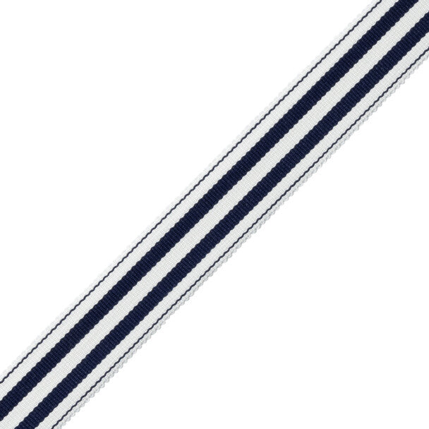Mds 1" (26 Mm) Stripe Border Trim by Samuel & Sons in Sapphire