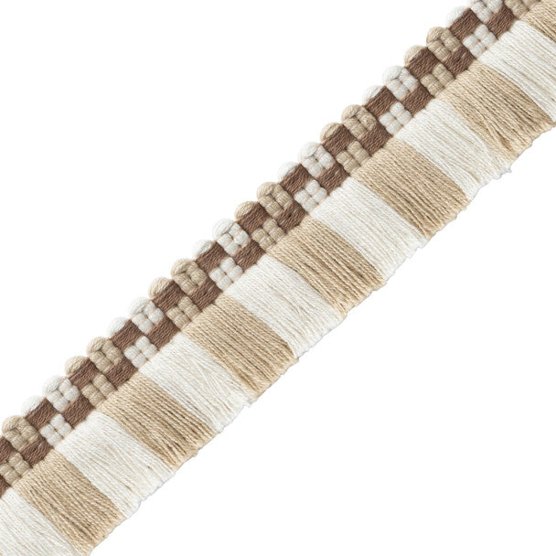 Mds Check Brush Fringe Trim by Samuel & Sons in Natural