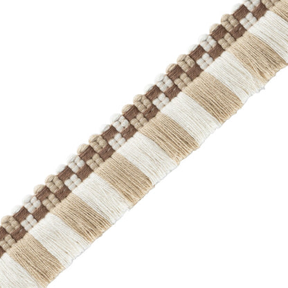 Mds Check Brush Fringe Trim by Samuel & Sons in Natural