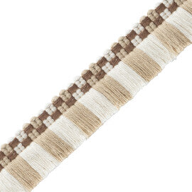 Mds Check Brush Fringe Trim by Samuel & Sons in Natural