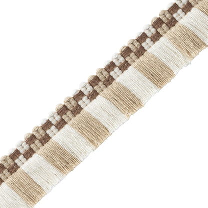Mds Check Brush Fringe Trim by Samuel & Sons in Natural