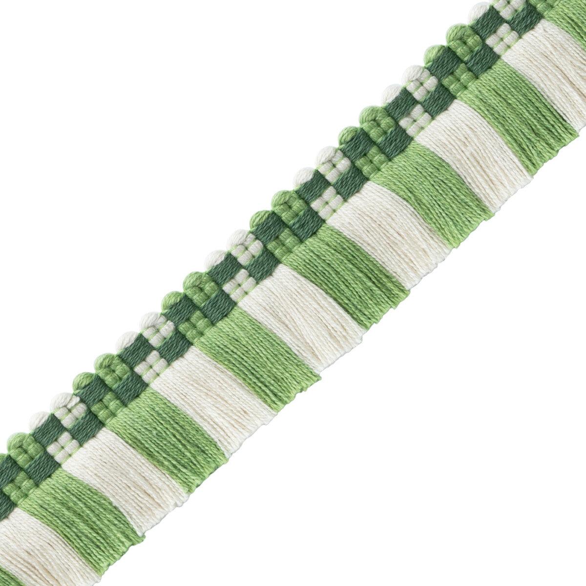 Mds Check Brush Fringe Trim by Samuel & Sons in Leaf