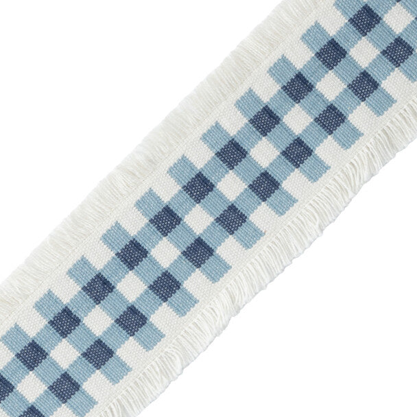 Mds Check Border Trim by Samuel & Sons in Azure