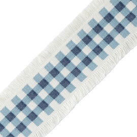 Mds Check Border Trim by Samuel & Sons in Azure