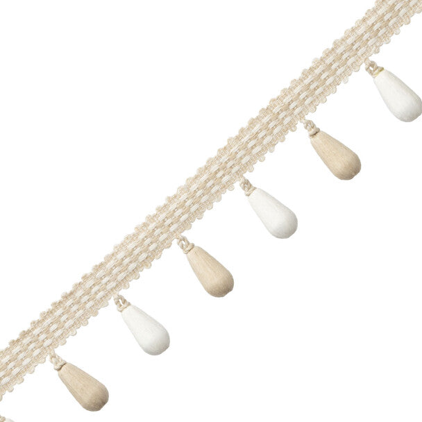 Ilana Beaded Fringe Trim by Samuel & Sons in Alabaster