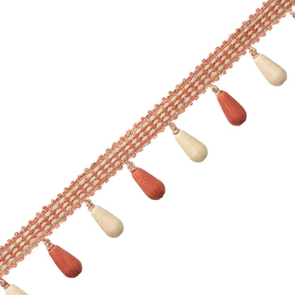Ilana Beaded Fringe Trim by Samuel & Sons in Coral