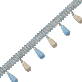 Ilana Beaded Fringe Trim by Samuel & Sons in Ocean