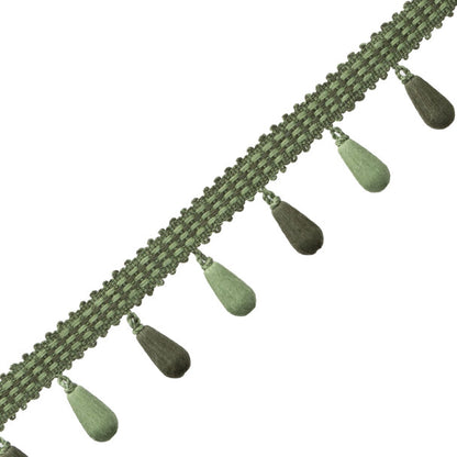 Ilana Beaded Fringe Trim by Samuel & Sons in Evergreen