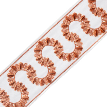 Ilana Embroidered Border Trim by Samuel & Sons in Coral