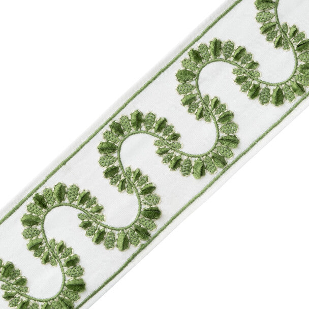 Ilana Embroidered Border Trim by Samuel & Sons in Fern