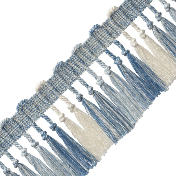 Kaleidoscope Tassel Fringe Trim by Samuel & Sons in Porcelain Blue