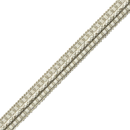 1/2" Le Jardin Silk Metallic Gimp Trim by Samuel & Sons in Antique Silver