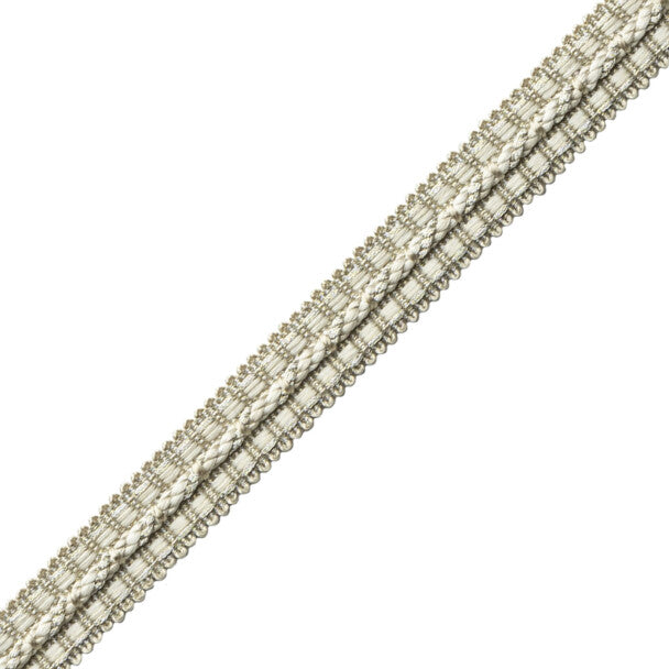 1/2" Le Jardin Silk Metallic Gimp Trim by Samuel & Sons in Antique Silver
