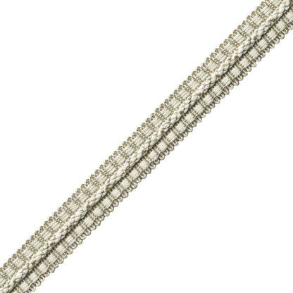 1/2" Le Jardin Silk Metallic Gimp Trim by Samuel & Sons in Antique Silver