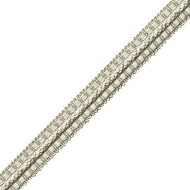 1/2" Le Jardin Silk Metallic Gimp Trim by Samuel & Sons in Antique Silver