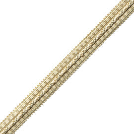 1/2" Le Jardin Silk Metallic Gimp Trim by Samuel & Sons in Platinum