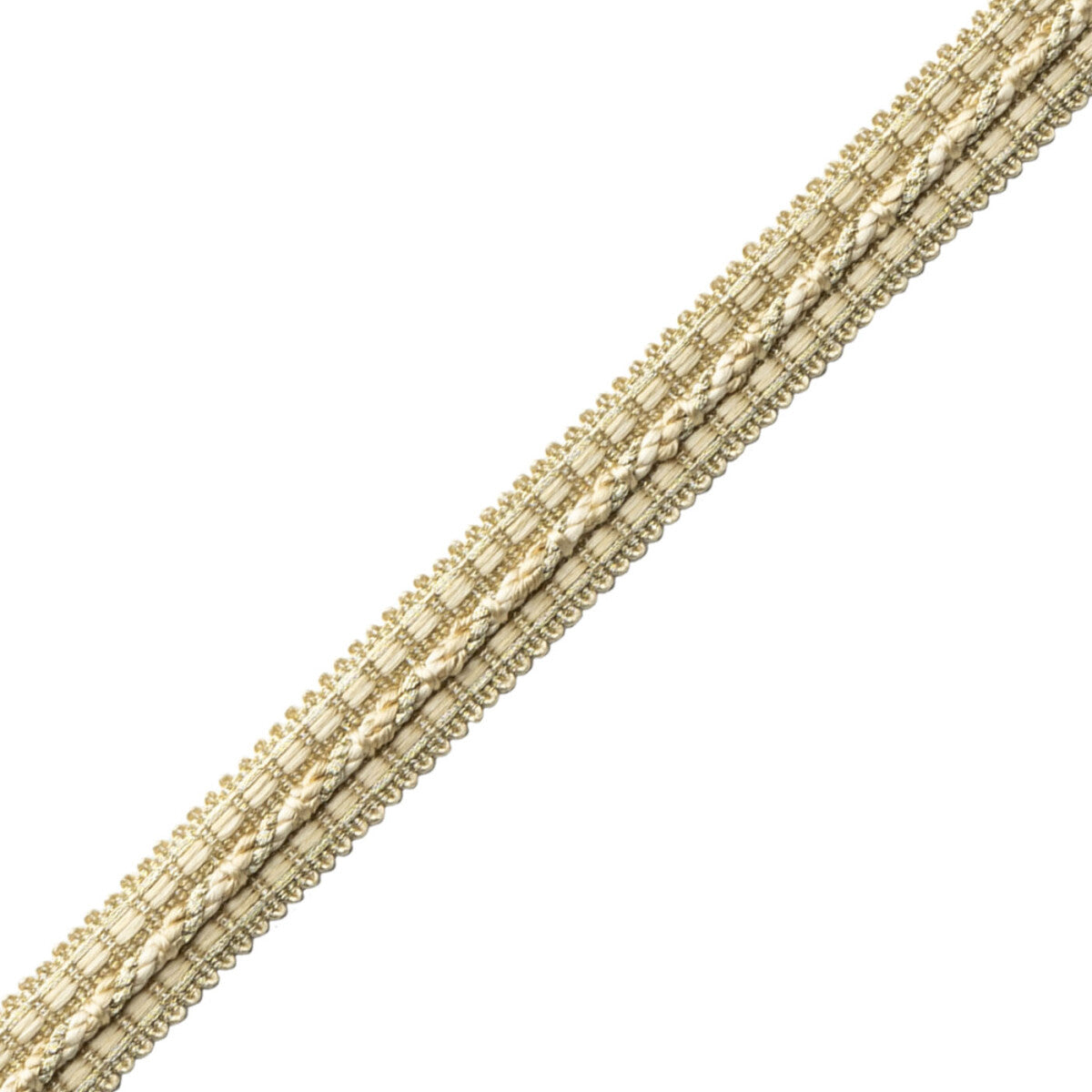1/2" Le Jardin Silk Metallic Gimp Trim by Samuel & Sons in Platinum