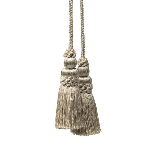 Le Jardin Silk Metallic Chair Tassel by Samuel & Sons in Antique Silver