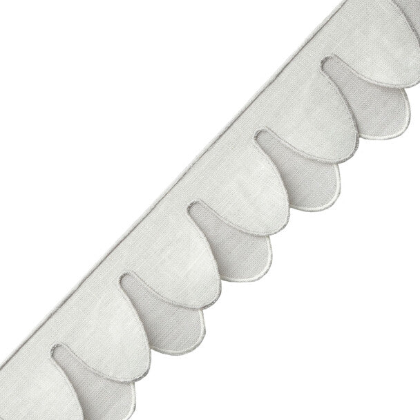 Ainsley Scalloped Border Trim by Samuel & Sons in Platinum