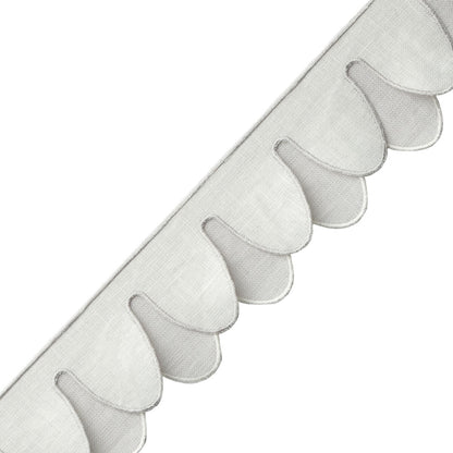 Ainsley Scalloped Border Trim by Samuel & Sons in Platinum